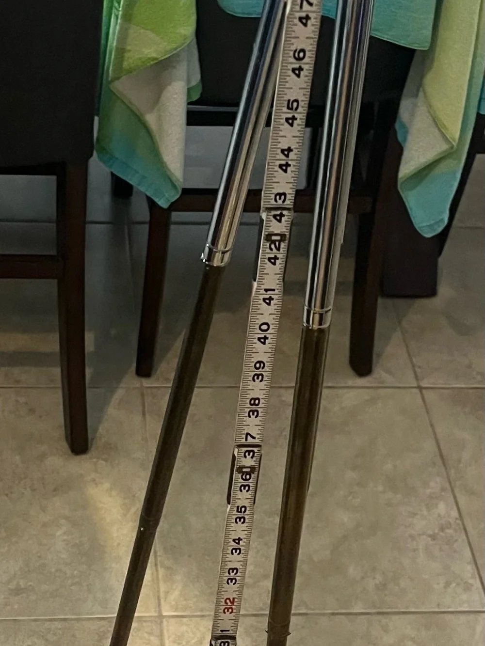 1960’s Source Unknown Chrome Tripod with Brown Handle and Brown Case